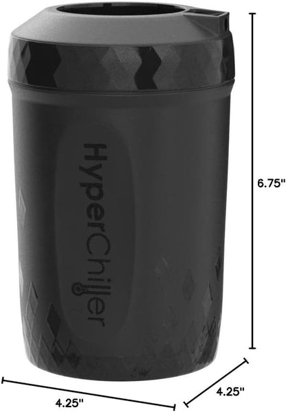 HC3 Patented Iced Coffee/Beverage Cooler, NEW, IMPROVED,STRONGER and MORE DURABLE! Ready in One Minute, Reusable for Iced Tea, Wine, Spirits, Alcohol, Juice, 12.5 Oz, Black